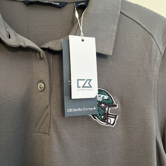 CUTTER & BUCK Advanced Pique New York Jets Football Polo, Gray- L - Picture 6 of 8